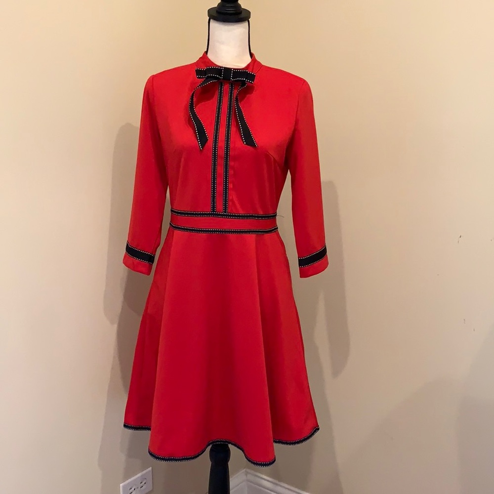 NWT Cherry Red Necktie Dress